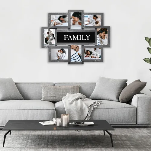 Vista 3 de HELLO LAURA - Marcos de fotos familiares para decoración de 8 aperturas, marcos de fotos para pared, marco de fotos de 4 x 6, marco de collage