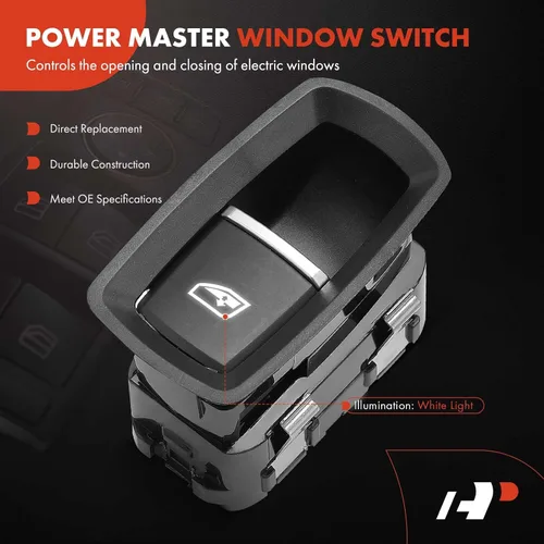 Vista 3 de A-Premium Interruptor de ventana eléctrico compatible con Porsche 911 2012 2013 2014 2016, Cayenne 2011-2016, compatible con Panamera 2010-2016