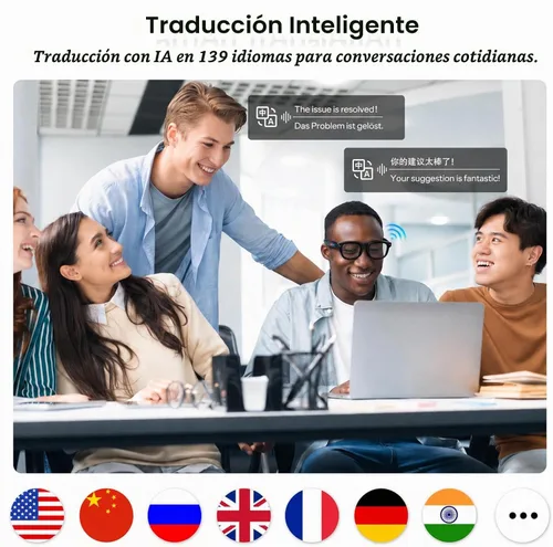 Vista 5 de Coucur Lentes inteligentes AI con cámara, gafas Bluetooth para hombres y mujeres (3 lentes)
