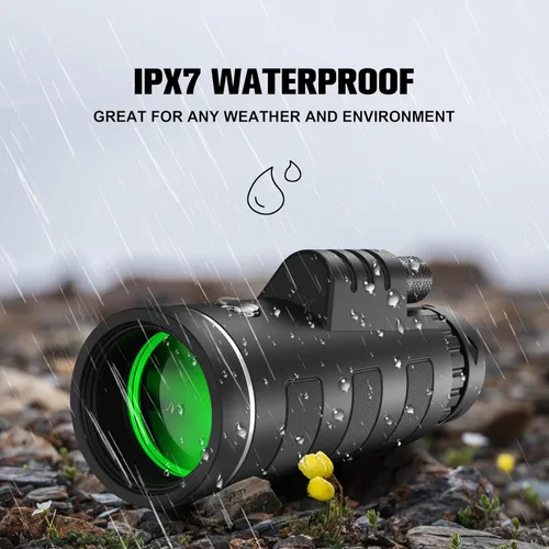 Vista 5 de Telescopio monocular de 40 x 60 con adaptador para teléfono inteligente y estuche para telescopio, monocular de alta potencia, monocular compacto
