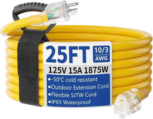 Vista 29 de Cable de extensión de 50 pies para exteriores/interiores con Amarillo