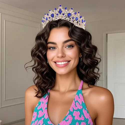 Vista 3 de Kamirola - Corona de reina y tiara corona de princesa para mujeres y niñas, diademas de cristal para novias, disfraces góticos de Halloween