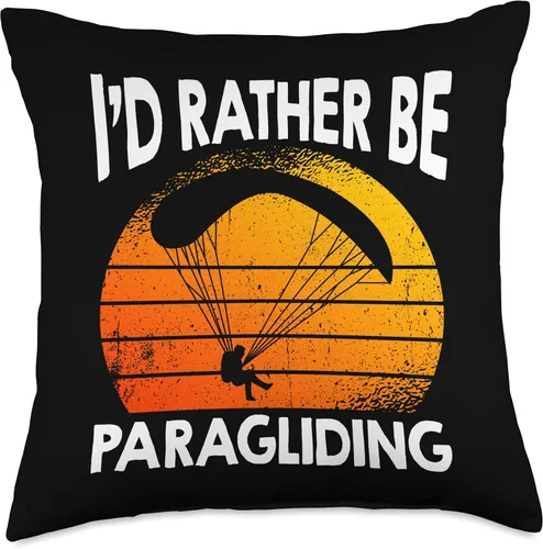 Vista 5 de Funny Paragliding Equipment Paragliding Gifts I'd Rather Be - Almohada de parapente, 16 x 16 pulgadas, multicolor