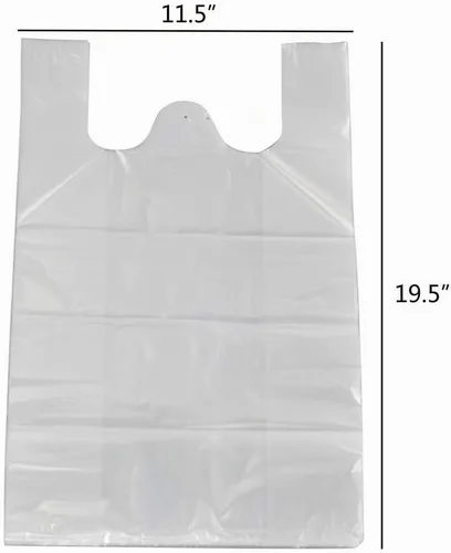 Vista 2 de Bolsas de compras de plástico transparente para camisetas, reutilizables Thank You Bgs (320 unidades)