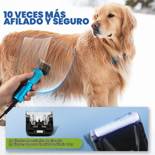 Vista 5 de Cortapelos de aseo para mascotas 200W, control de velocidad