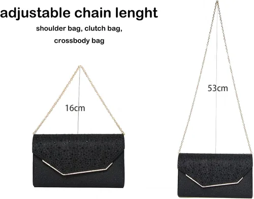 Vista 3 de MUDUO Monederos de mano con diamantes de imitación para mujer, monederos y bolsos formales de boda, fiesta, graduación, bolsas de dinero, regalo