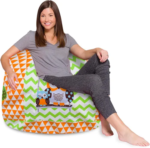 Vista 53 de Posh Beanbags - Sillón puff XL, 48 pulgadas, tela de lona para colorear - Mundo divertido Azul Rey Sólido