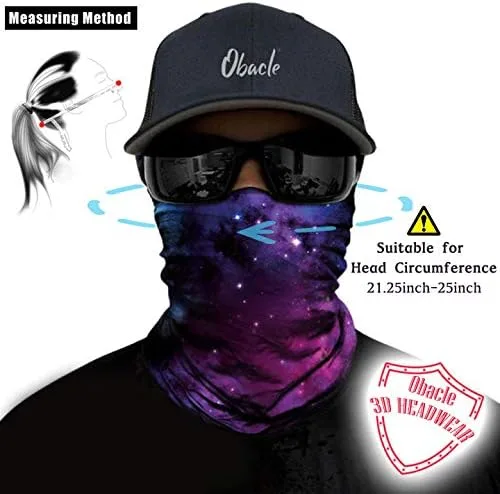 Vista 2 de Obacle Bandana sin costuras, máscara facial rave, para mujeres y hombres, para protección contra el polvo, el viento y el sol