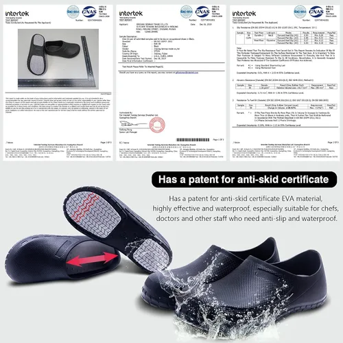 Vista 5 de JSWEI Zapatos de chef para hombre – Profesional resistente al aceite al agua Zapatos de chef de enfermería antideslizantes, zapatos de trabajo