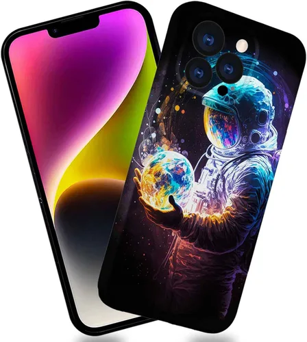 Vista 4 de ZHEGAILIAN Funda compatible con iPhone 11 Pro, funda de planeta astronauta para iPhone 11 Pro, funda suave de TPU con proceso de impresión 3D