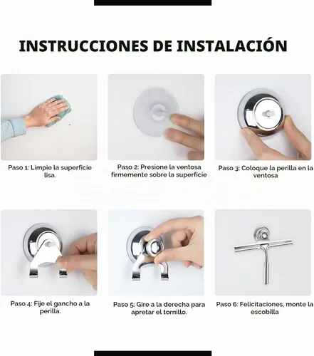 Vista 3 de Escobilla de goma para puerta de cristal de ducha con soporte, hoja de silicona de 10 pulgadas, mango cromado de acero inoxidable, para ventana