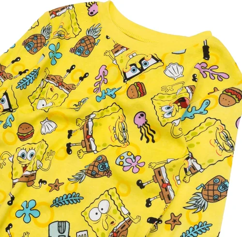 Vista 5 de Nickelodeon Conjunto de pijama de algodón ajustado de 4 piezas para niños, suave y lindo para niños
