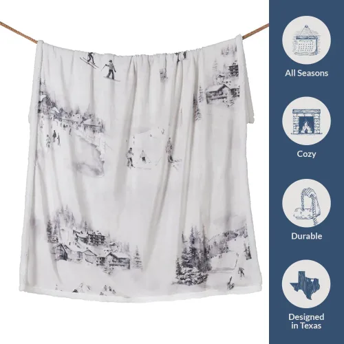 Vista 78 de Indigo Hill by HiEnd Accents Acadia - Manta de sherpa con estampado de pinos bosques, naturaleza, bosque, montaña, manta occidental para acampar al