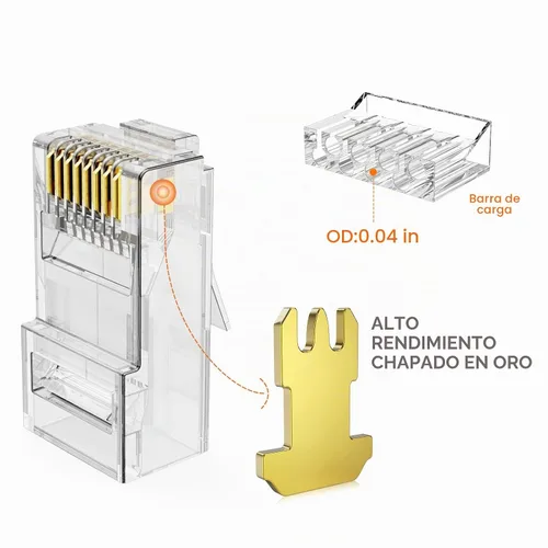 Vista 4 de CableCreation Conectores RJ45, paquete de 100 conectores de enchufe modular