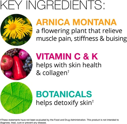 Vista 4 de VitaMedica Paquete de crema de árnica y vitamina K + Arnica Montana 30X (paquete de botella y ampolla) para moretones, hinchazón, inflamación