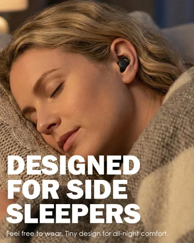 Vista 3 de Los auriculares invisibles más pequeños para dormir, cómodos, con bloqueo de ruido, auriculares inalámbricos Bluetooth planos para dormir de lado