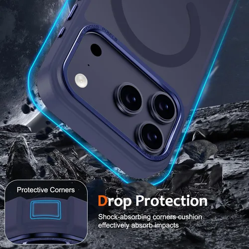 Vista 123 de Anuck - Funda magnética para iPhone 11 compatible con MagSafe, carcasa trasera mate translúcida dura, borde de TPU, delgada, resistente a impactos