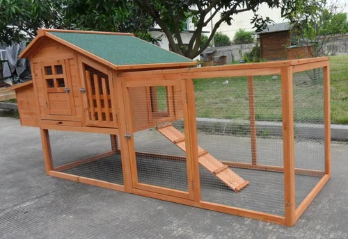 Vista 3 de Deluxe – Casa gallinero grande de madera para patio trasero, para 3 a 5 pollos, con caja de nido