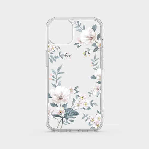 Vista 2 de Funda compatible con iPhone 12 Pro Max, suave, a prueba de golpes, transparente, floral, funda protectora para mujer, diseño de flores de magnolia