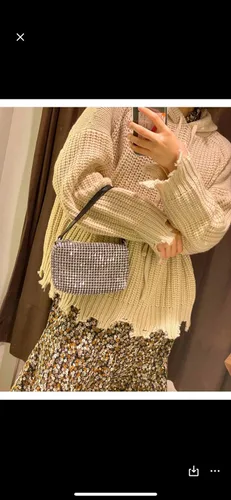 Vista 9 de Bolsos cruzados con purpurina para mujer, mini bolso de fiesta, plateado