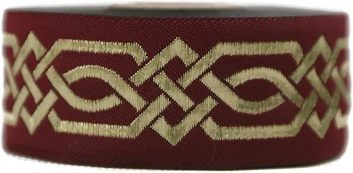 Vista 20 de Carrete de 10.9 yardas 0.79 pulgadas de ancho azul celta Claddagh bordado Jacquard Ribbon 20272