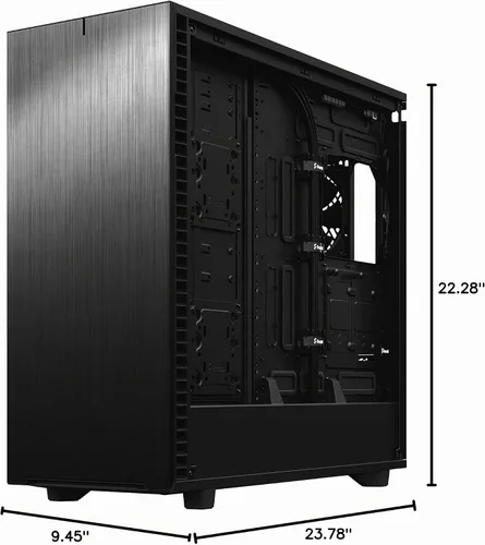 Vista 2 de Fractal Design Define 7 XL Negro Aluminio Cepillado/Acero E-ATX Silencioso Modular Vidrio Templado Ventana Torre Completa Caja De Computadora