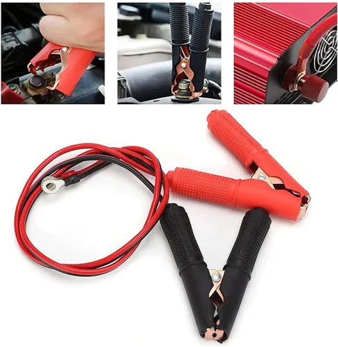 Vista 5 de 2 clips de cocodrilo, cable de puente de refuerzo 50A-3.3 pies, 13 AWG, clips de cocodrilo, cable de puente de carga de batería de automóvil de 12
