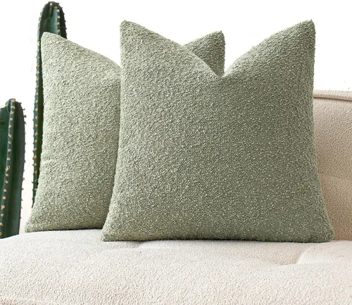 Vista 12 de MIULEE - Fundas de almohada decorativas para sofá lumbar de 16 x 16 pulgadas, color beige Set of 2 Textured Neutral Throw Pillow Covers, Accent