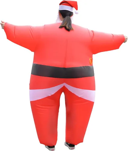 Vista 4 de Novint Disfraz inflable de Santa Costome unisex para adultos, divertido para Halloween, Navidad, fiesta de cosplay (con soplador)