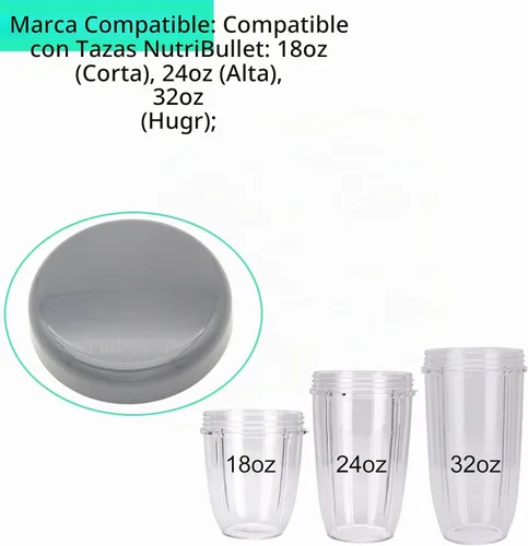 Vista 3 de Paquete de 2 piezas de repuesto para tapas de tazas compatibles con Nutribullet 600 w/900 W, piezas de accesorios resellables con junta