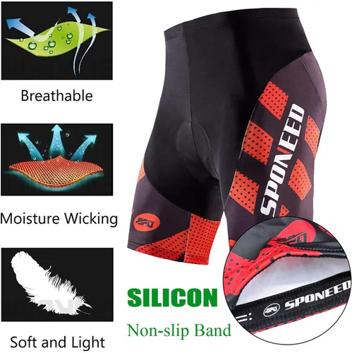 Vista 5 de sponeed Pantalones cortos de ciclismo para hombre pantalones acolchados para equitación ropa de ciclismo y ciclismo