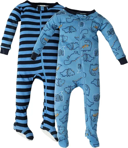 Vista 17 de Gerber Baby Boys 2-Pack Footed Pajamas Oso Verde Rayas Blancas