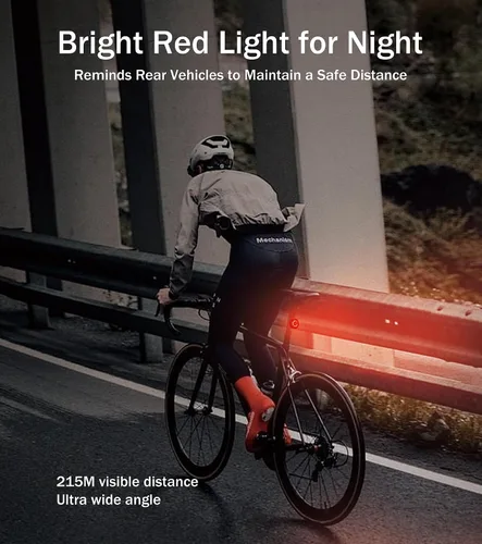 Vista 7 de Luz trasera inteligente recargable para bicicleta: con Apple Find My (solo iOS), IP65 impermeable, 5 modos, puertos USB-C, parte trasera