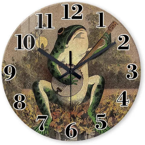 Vista 13 de XNM Reloj de Pared Analógico de Vidrio Operado por Batería 12 Pulgadas Redondo de Cuarzo Reloj de Gato Negro para Cocina Reloj de Pared Silencioso