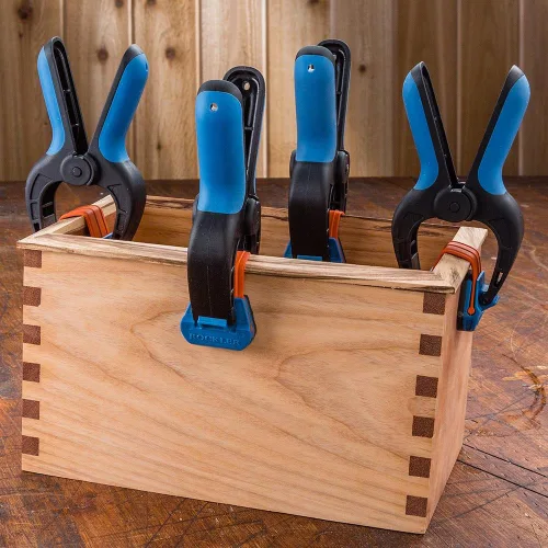 Vista 4 de Rockler Abrazaderas de resorte pequeñas (par) – Abrazaderas de banda de fácil presión para carpintería con una sola mano, fáciles de agarrar