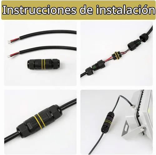 Vista 5 de Conector de cable eléctrico IP68 impermeable de 2 vías para exteriores, rango de cables M16 (0.138-0.394 in), adecuado para reparar y extender