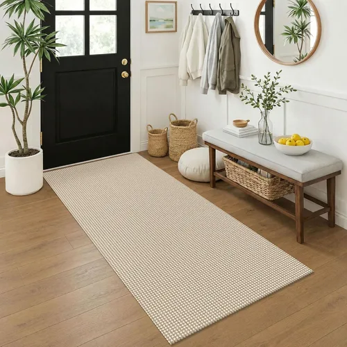 Vista 205 de KOZYFLY - Tapete para puerta de interior, lavable, pequeña, antideslizante, con respaldo de goma, felpudo de algodón para el hogar, color negro