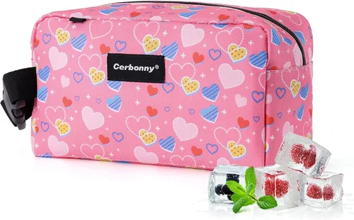 Vista 12 de Bolsa de almuerzo mini enfriadora Cerbonny, bolsa de almuerzo congelable y bolsa de snacks, bolsa aislada para viaje/trabajo/escuela, lonchera mini