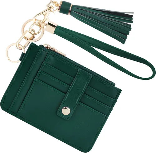 Vista 28 de KNGITRYI Billeteras pequeñas de pulsera para mujer RFID para tarjetas de crédito, cartera con llavero, cartera para tarjetas de crédito