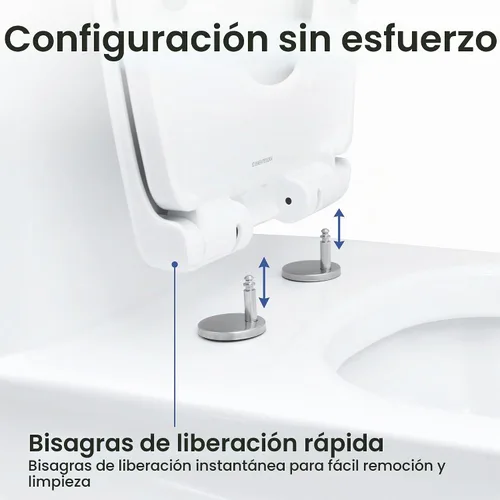 Vista 3 de LUXE TS1008R Asiento de inodoro redondo de cierre lento, ajuste cómodo