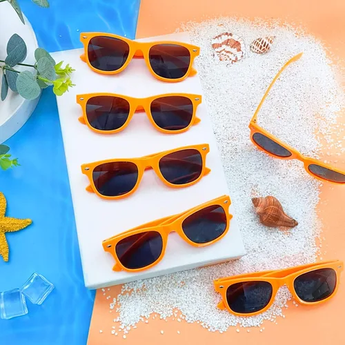 Vista 5 de SUNOVELTIES Paquete de 12 lentes de sol retro neón para niños pequeños, diseño de corazón clásico, a granel, regalos de fiesta para niños y niñas