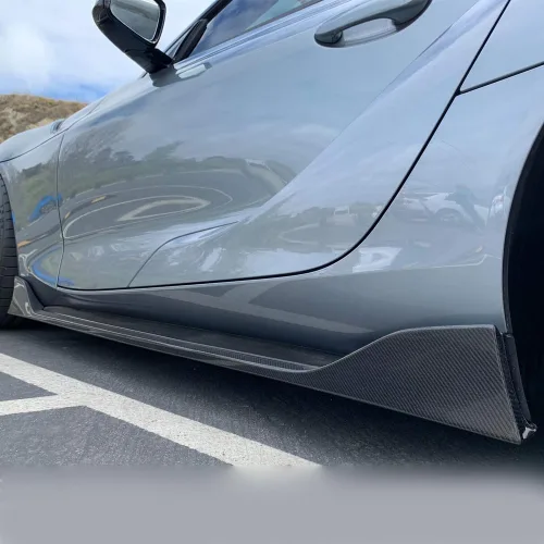 Vista 2 de Extinsión de falda lateral de fibra de carbono para Toyota Supra A90 2019-2026
