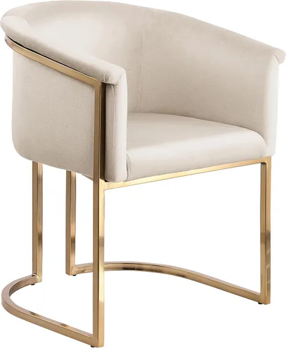 Vista 13 de Meridian Furniture 758Beige-C Tierra Collection Modern Silla de comedor tapizada contemporánea con lujoso terciopelo beige, acabado de latón