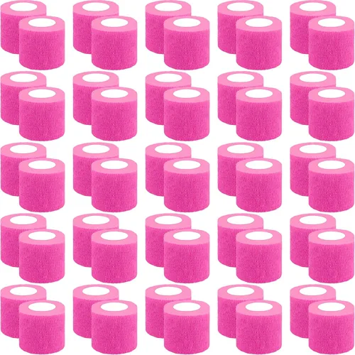 Vista 10 de BQTQ 50 rollos de vendaje autoadhesivo de 1 pulgada, color negro, cinta autoadhesiva para esguinces de hinchazón de muñeca y tobillo Breathable