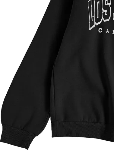 Vista 4 de WDIRARA Sudadera de manga larga con cuello redondo y estampado de letras para hombre