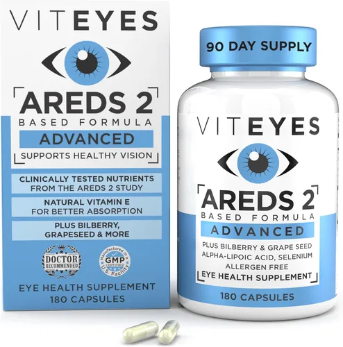 Vista 9 de Viteyes AREDS 2 Soporte macular avanzado con arándano, semilla de uva, luteína FLORAGLO, selenio, vitamina E natural, libre de alérgenos, vitaminas