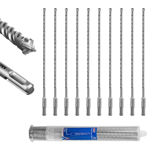 Vista 24 de SALI 10 brocas de martillo giratorio SDS Plus de 1/2 x 6 pulgadas, kit de broca para hormigón, material de carburo de doble rosca de tipo cruzado