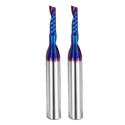 Vista 7 de Fresa de extremo CNC de carburo sólido con corte en O, diámetro de corte de 1/4 de pulgada, extra largo, 3 brocas individuales de 0 flautas