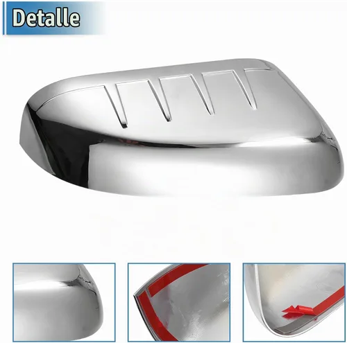 Vista 4 de uxcell Cubierta de espejo superior cromada para Ford Explorer 2011-2015 1 par de cubierta de espejo superior cromado, plástico ABS, fácil