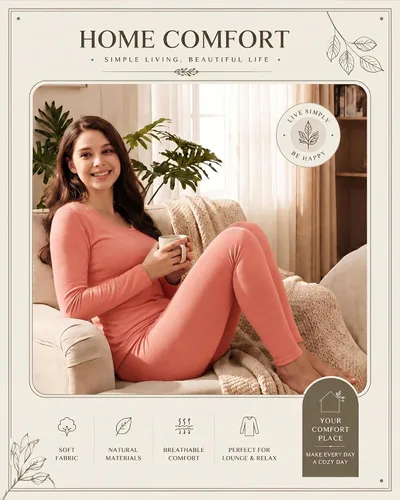 Vista 4 de Conjunto de 4 calzoncillos largos con forro polar para mujer
